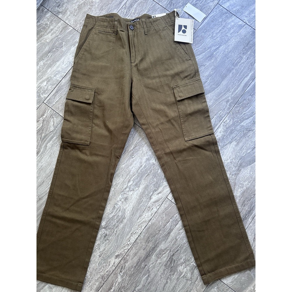 Frank And Oak Joey Straight Fit Cargo Pants Olive Green Mens Size‎ 31x32 0274